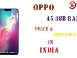 OPPO A5 3GB RAM Specifications & Price in India